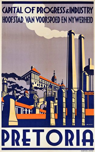 Vintage Pretoria South Africa Tourism Poster A3/A4