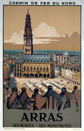 Vintage French Arras Tourism Poster A3/A4