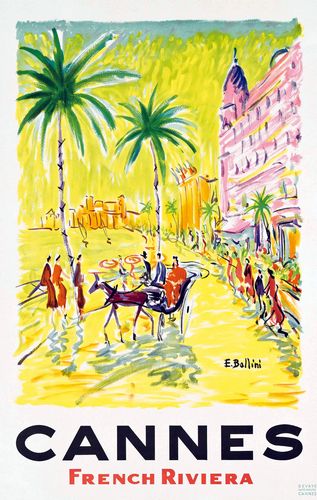 Vintage Cannes France Tourism Poster A3/A4