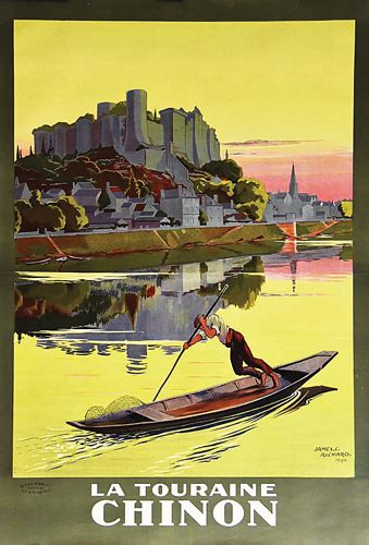 Vintage Chinon France Tourism Poster A3/A4