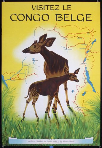 Vintage Belgian Congo Tourism Poster A3/A4