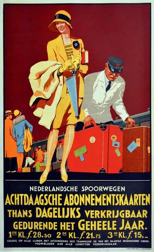 Vintage Dutch Railways Tourism Poster A3/A4