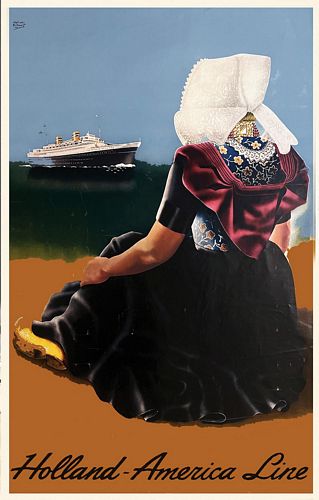 Vintage Holland America Line Tourism Poster A3/A4