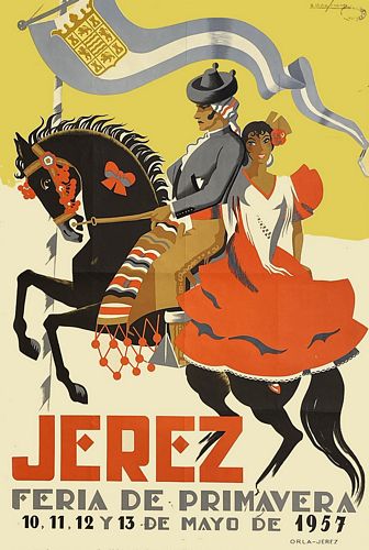 Vintage 1957 Jerez Feria Tourism Poster A3/A4