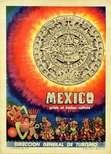 Aztec Advertisement Vintage Mexico Aztec Tourism Poster A3/A4 – Vintage Poster Shop UK