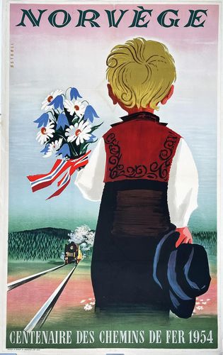 Vintage 1954 Norway Tourism Poster A3/A4