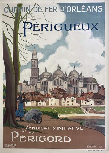 Vintage Perigeaux France Tourism Poster A3/A4