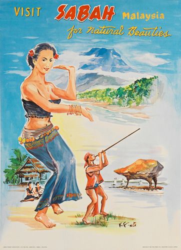 Vintage Sabah Malaysia Tourism Poster A3/A4