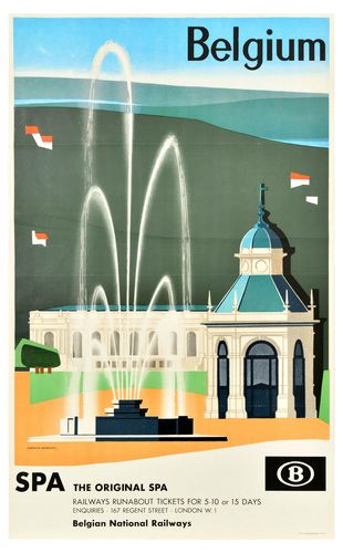 Vintage Spa Belgium Tourism Poster A3/A4