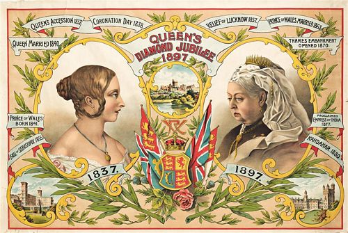 Vintage Queen Victoria Diamond Jubilee Poster A3/A4