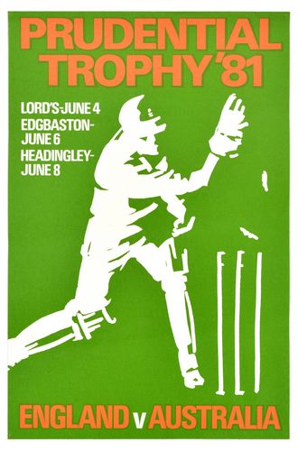 Vintage 1981 England Australia One Day Cricket Series Poster A3/A4