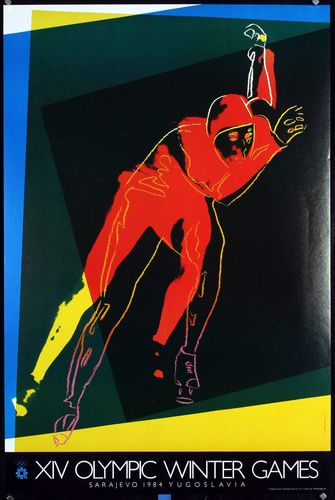 Vintage 1984 Sarajevo Winter Olympics Speed Skating Poster A3/A4