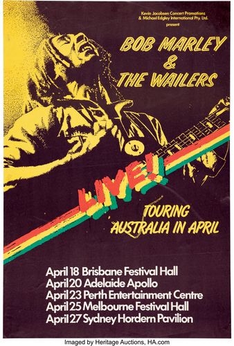 Vintage Bob Marley Australian Tour Poster A3/A4