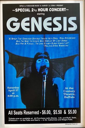 Vintage Early 1970's Genesis Buffalo NY Concert Poster A3/A4