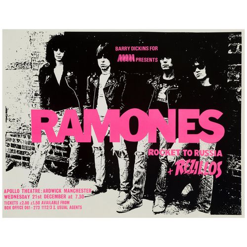 Vintage 1978 Ramones Rocket To Russia Manchester Concert Poster A3/A4