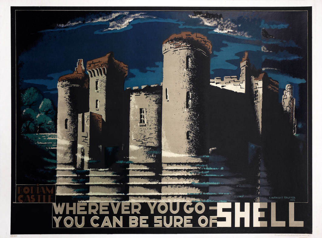 Vintage Shell Britain Bodiam Castle Sussex Poster A3/A4