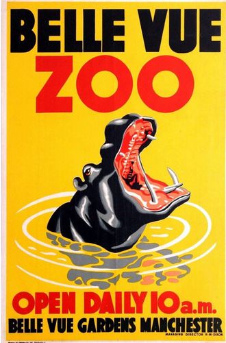Vintage Belle Vue Zoo Manchester Promotional Poster A3/A4