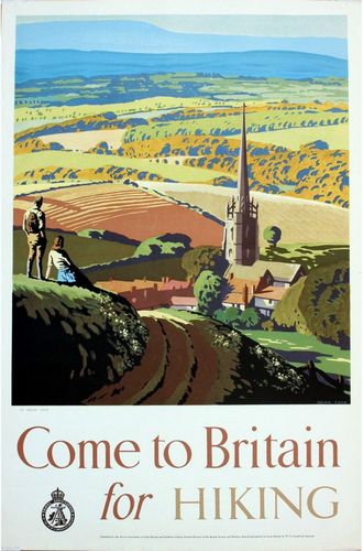 Vintage Hiking In Britain UK Tourist Board Poster A3/A4