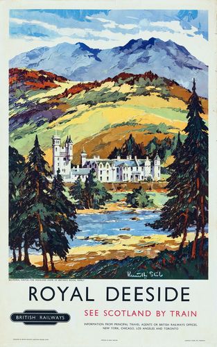 Vintage British Rail Royal Deeside Balmoral Castle Railway Poster A3/A4