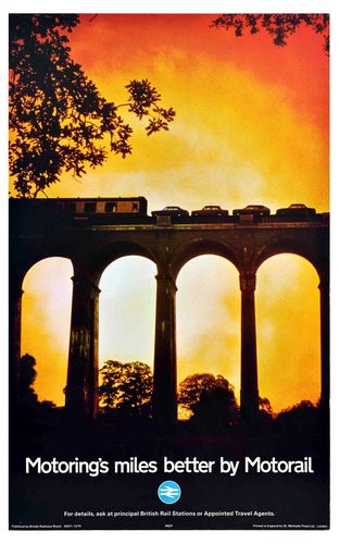 Vintage British Rail Motorail Railway Poster A3/A4