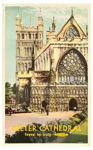 Vintage British Rail Exeter Devon Railway Poster A3/A4