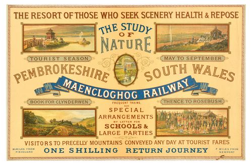 Vintage Maencloghog Railway Pembroke Wales Poster A3/A4