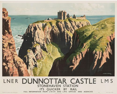 Vintage LNER Dunnottar Castle Stonehaven Railway Poster A3/A4