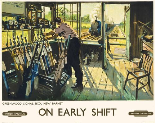 Vintage British Rail Early Shift New Barnet Railway Poster A3/A4