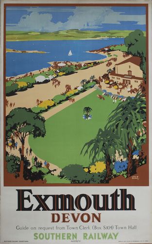 Vintage Southern Railway Exmouth Devon Railway Poster A3/A4