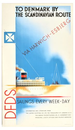 Vintage LNER Denmark via Harwich Railway  Poster A3/A4