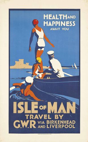 Vintage GWR Trips To Isle of Man Railway Poster A3/A4