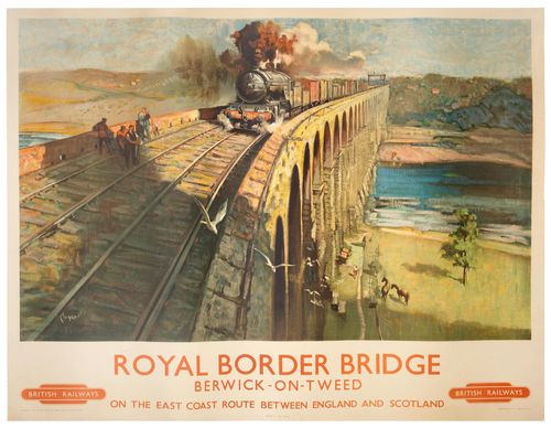 Vintage British Rail Royal Border Bridge Berwick Upon Tweed Railway Poster A3/A4