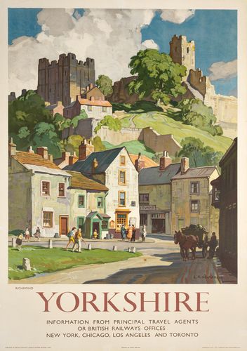 Vintage British Rail Richmond Yorkshire Railway Poster A3/A4