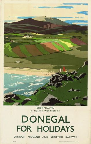 Vintage LMS Sheephaven Donegal Ireland Railway Poster A3/A4