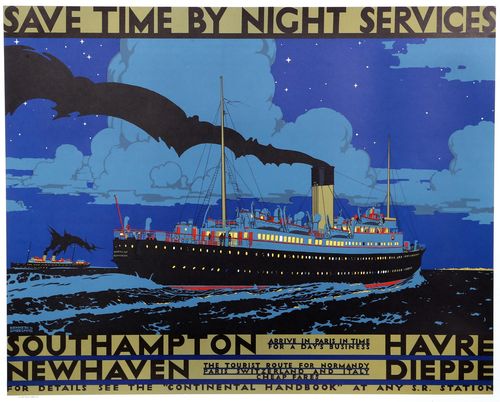 Vintage Southern Railways Ferries From Southampton and Newhaven Railway Poster A3/A4