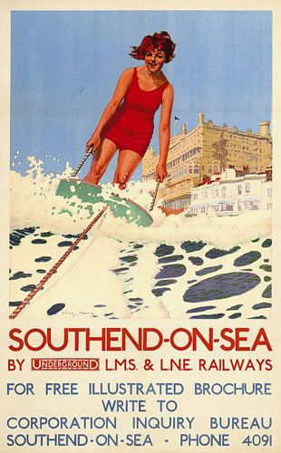 Vintage LNER LMS Southend On Sea Railway Poster A3/A4