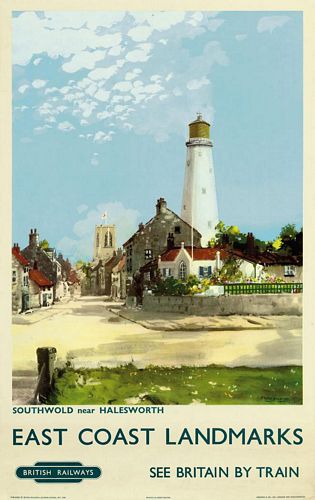 Vintage British Rail Southwold Lighthouse Suffolk Railway Poster A3/A4