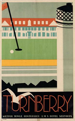 Vintage LMS Turnberry Golf Course Railway Poster A3/A4