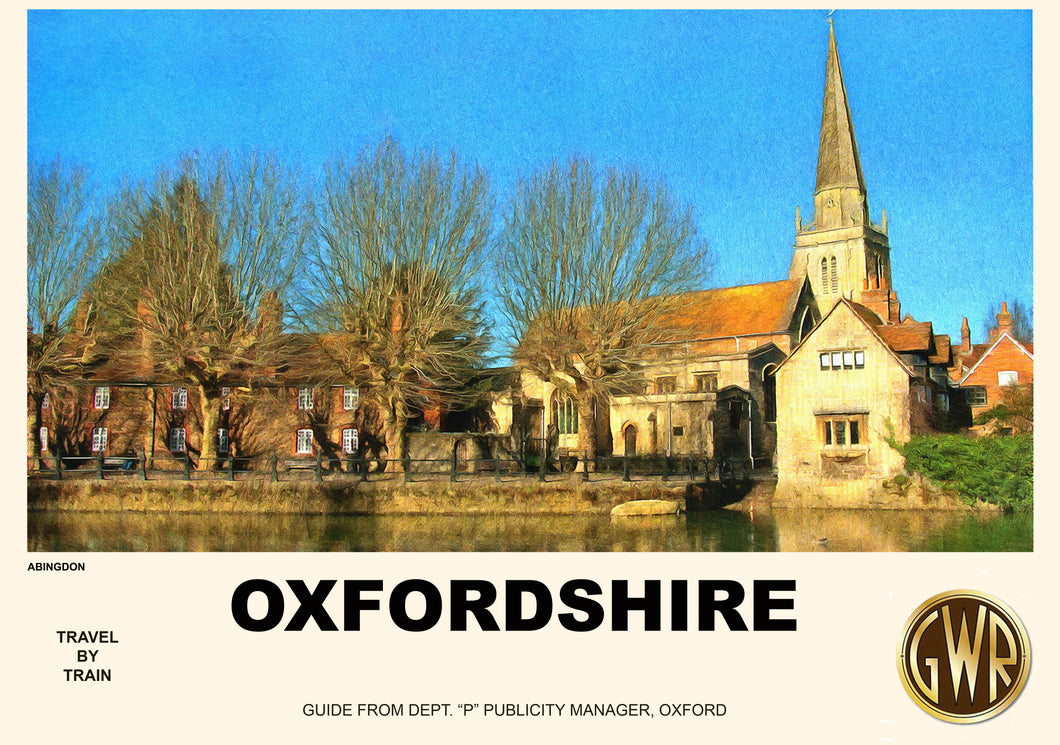 Vintage Style Railway Poster Abingdon Oxfordshire A4/A3/A2 Print