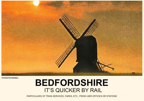 Vintage Style Railway Poster Bedfordshire A4/A3/A2 Print