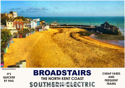 Vintage Style Railway Poster Broadstairs Kent A4/A3/A2 Print