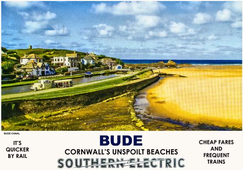 Vintage Style Railway Poster Bude A4/A3/A2 Print