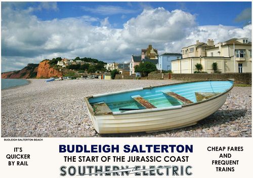 Vintage Style Railway Poster Budleigh Salterton A4/A3/A2 Print