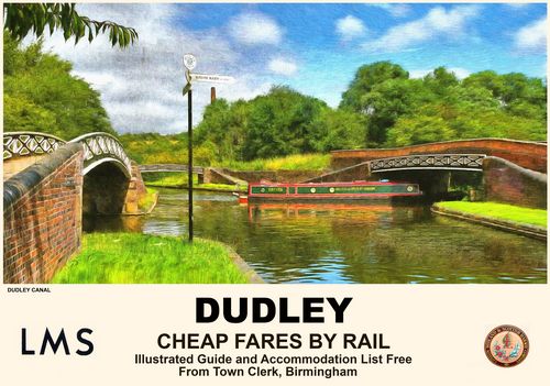 Vintage Style Railway Poster Dudley West Midlands A4/A3/A2 Print