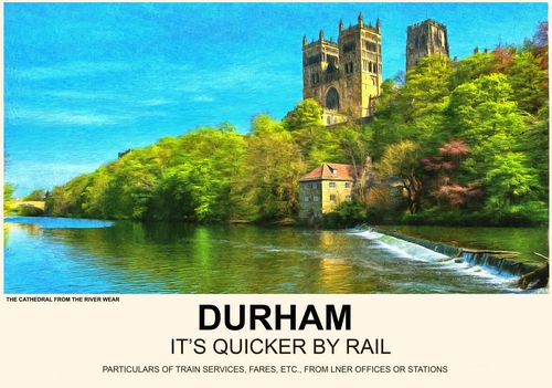 Vintage Style Railway Poster Durham A4/A3/A2 Print