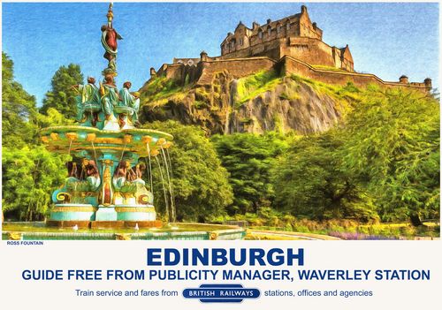 Vintage Style Railway Poster Edinburgh A4/A3/A2 Print