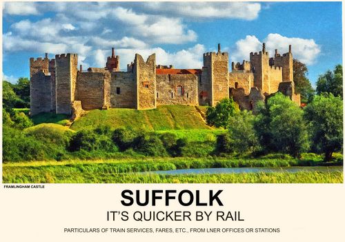 Vintage Style Railway Poster Framlingham Castle Suffolk A4/A3/A2 Print