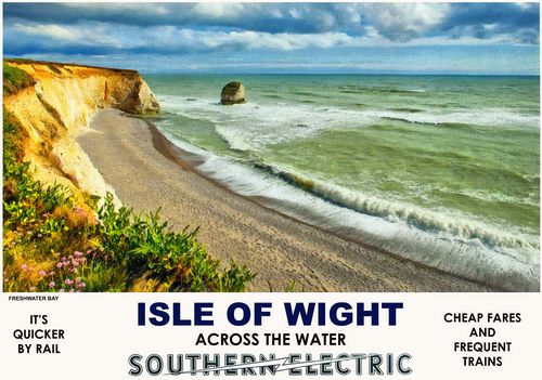 Vintage Style Railway Poster Freshwater Bay Isle of Wight A4/A3/A2 Print