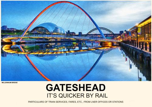 Vintage Style Railway Poster Gateshead A4/A3/A2 Print