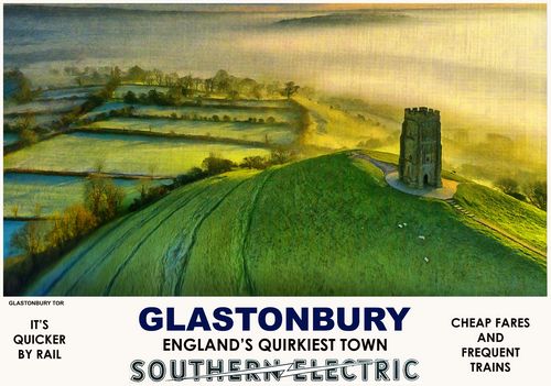 Vintage Style Railway Poster Glastonbury A4/A3/A2 Print